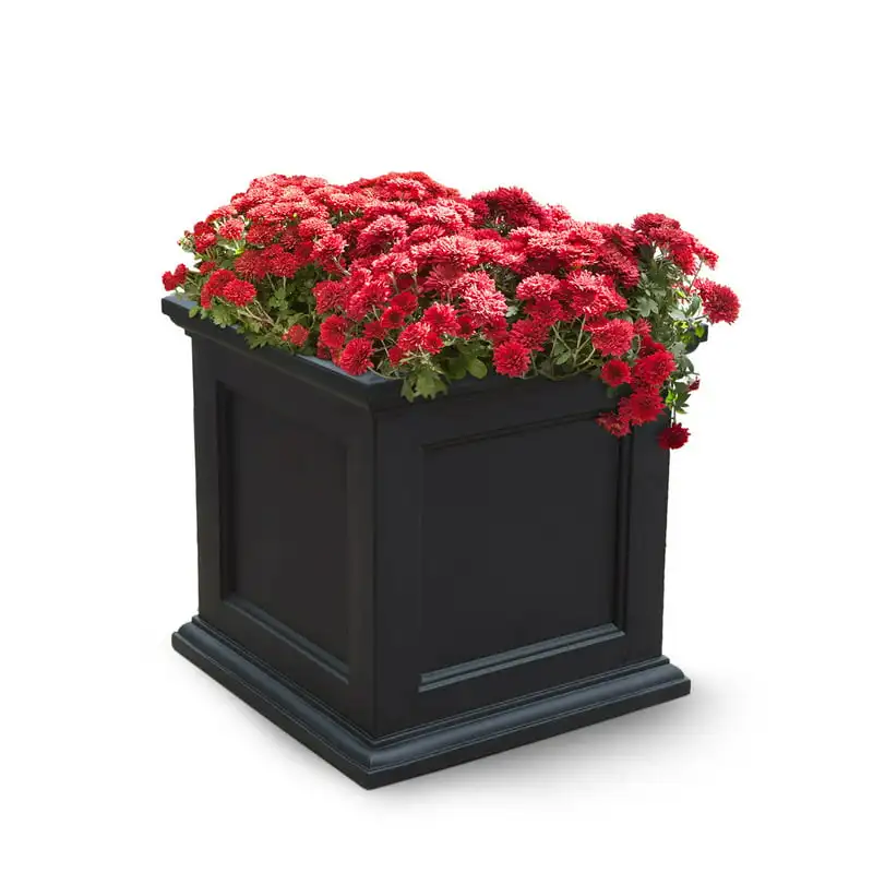 

x 20" x 20" Black Polyethylene Plant Planter with Drainage Hole