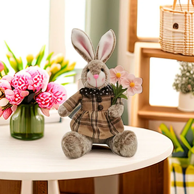 Пасхальные украшения в виде кролика милые плюшевые коллекционные фигурки для