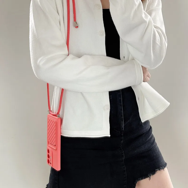 Weave Pattern Strap Case for Xiaomi Redmi Note 9 10 Pro 10s 8 9A 9C 9T Silicone Necklace Soft Cover for Xiaomi POCO M3 Pro F3