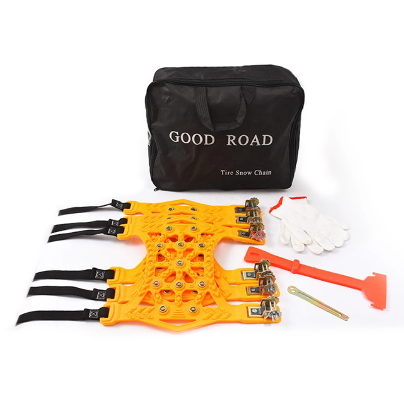 

Set of 6Pcs Snow Chains, Applicable Tire Width 165-265mm for Outdoors Snowy Roads