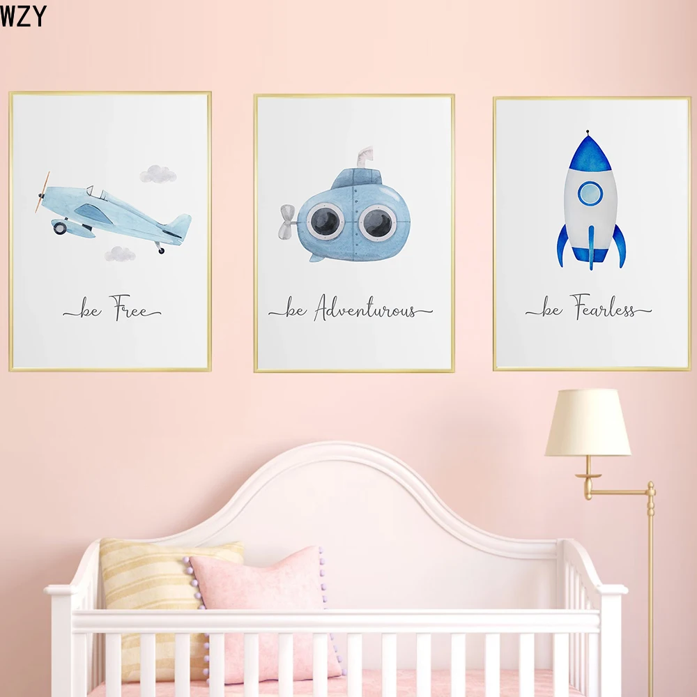 Самолет автомобиль вдохновляющая Цитата ребенка плакат для детской Печать на