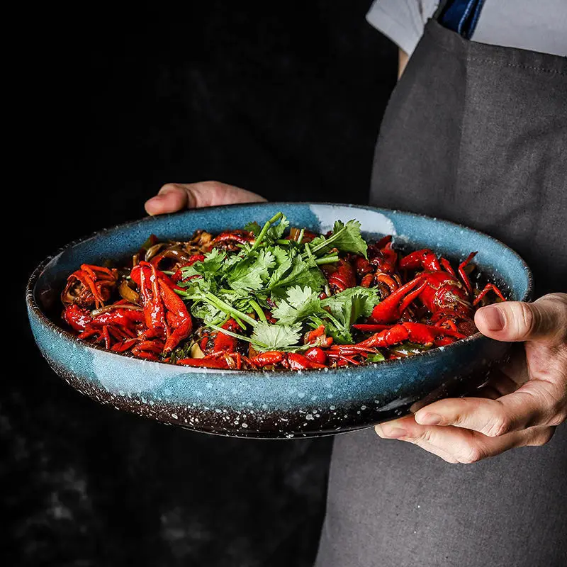 

Японская керамическая посуда глубокая миска для супа глубокая миска большая миска маринованная капуста рыба Раков тарелка для супа глубок...