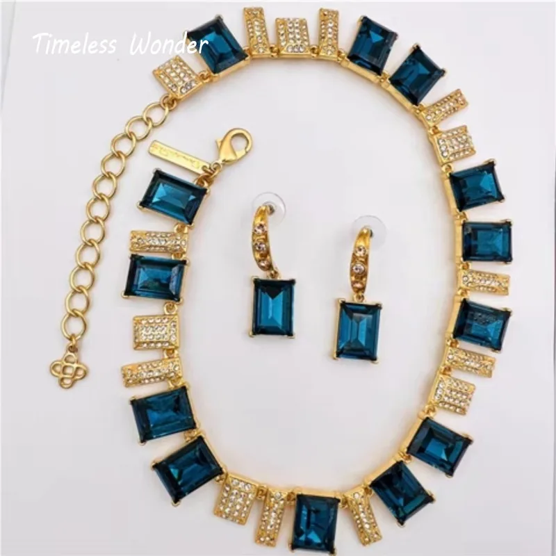 Набор женских украшений с кристаллами и цирконом в средневековом стиле