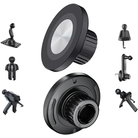 Аксессуары для автомобильного крепления MagSafe, универсальный магнитный автомобильный держатель для телефона, детали, подходят для 17 мм шаровой головки, магнитные GPS-кронштейны