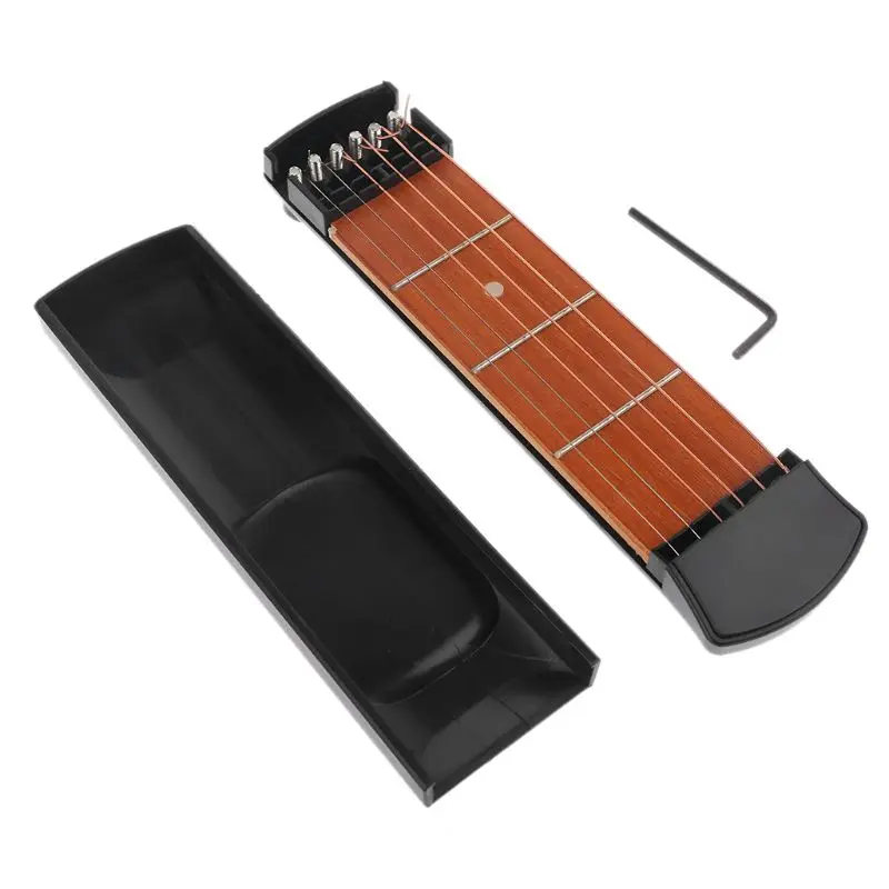 

Черная винтажная портативная карманная мини-гитара для начинающих, аккорд с 4 ладами, модель для путешествий