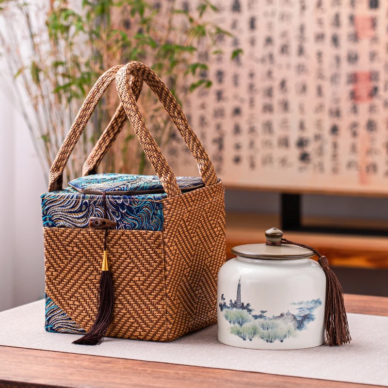 

Round Small Tea Caddy Spoon Storage Yixing Porcelain Tea Container Sugar Cookie Jar Teaware Caja De Te Kitchen Accessories 1221