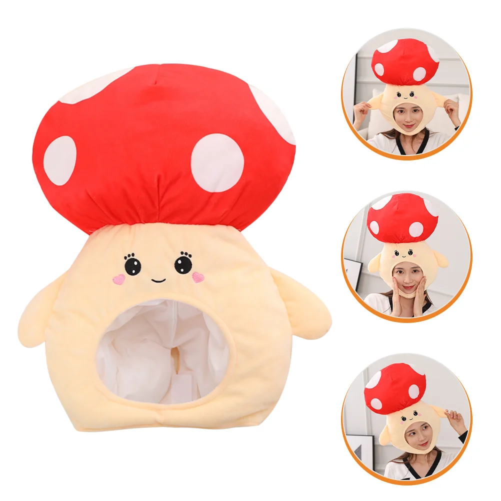 

Mushroom Hat Costume Plush Cosplay Kids Novelty Funny Headdress Party Stuffed Hats Plushie Animals Performance Pillows Headband
