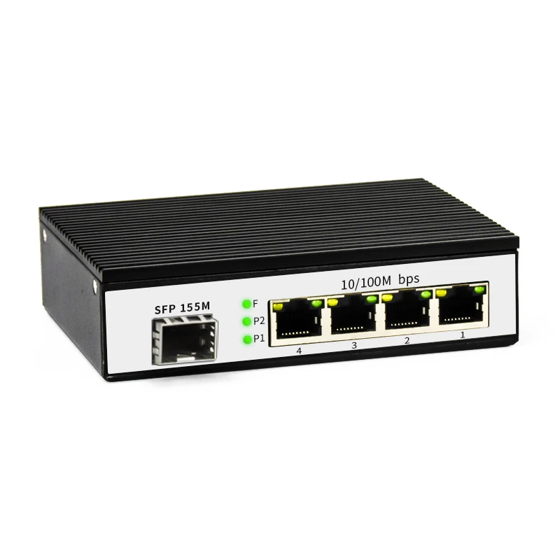 Din-rail Industrial Ethernet POE Switch 100Mbps 4 Port and 1 port SFP Fiber Optical Ethernet Poe Switch