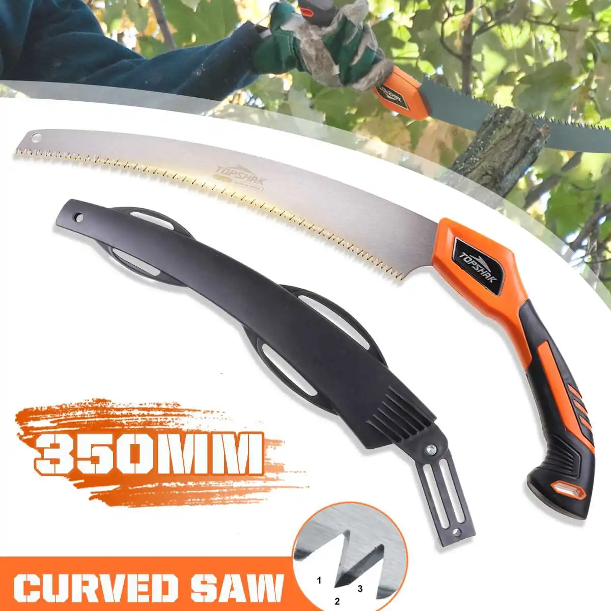 

350mm Blade Hand Saw Pruning Curved Saw For Wood Cutting Dry Wood Pruning Saw With Hard Teeth Household Garden Hand Tools