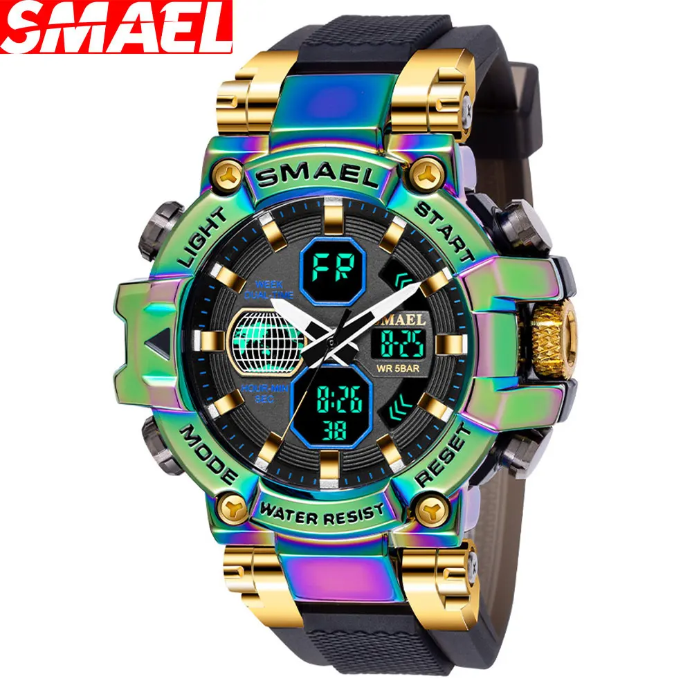 

SMAEL 8027 Men Digital Sport Watches Fashion Waterproof Shockproof Male Wristwatch Men's Dual Display Electronic Military Watch