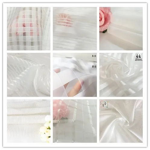 Ткань из органзы с геометрическим узором белая ткань hanfu/lolita/ткань для косплея |
