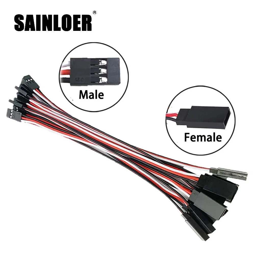 

5/10Pcs 100mm 150mm 200mm 300mm 500mm Servo Lead Cable Extension Y extension cord for RC Futaba JR Male to Female 15cm 30cm