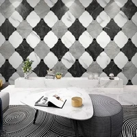 custom 3d mural modern black grey white stone lattice wallpaper for bedroom kitchen living room tv wall waterproof oil canvas