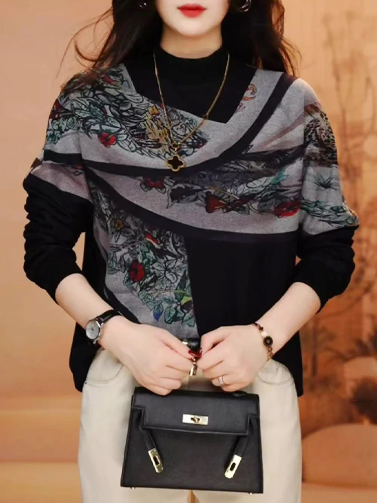 Женское платье среднего возраста осень-зима 2023 новое элегантное с круглым