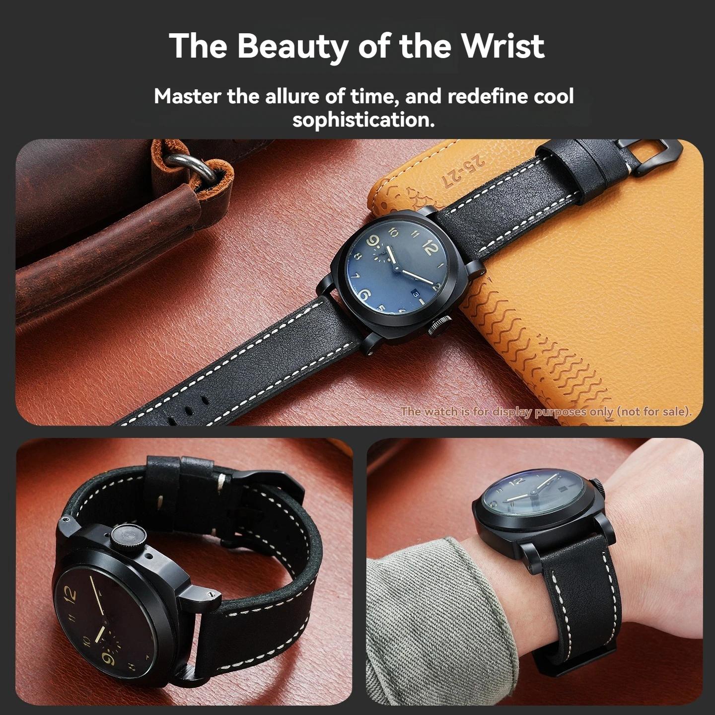 Фото Винтажный кожаный ремешок Crazy Horse 24 мм 26 мм для Panerai PAM111 PAM441 серии Luminor, мужской ремешок для часов из воловьей кожи, аксессуары №4