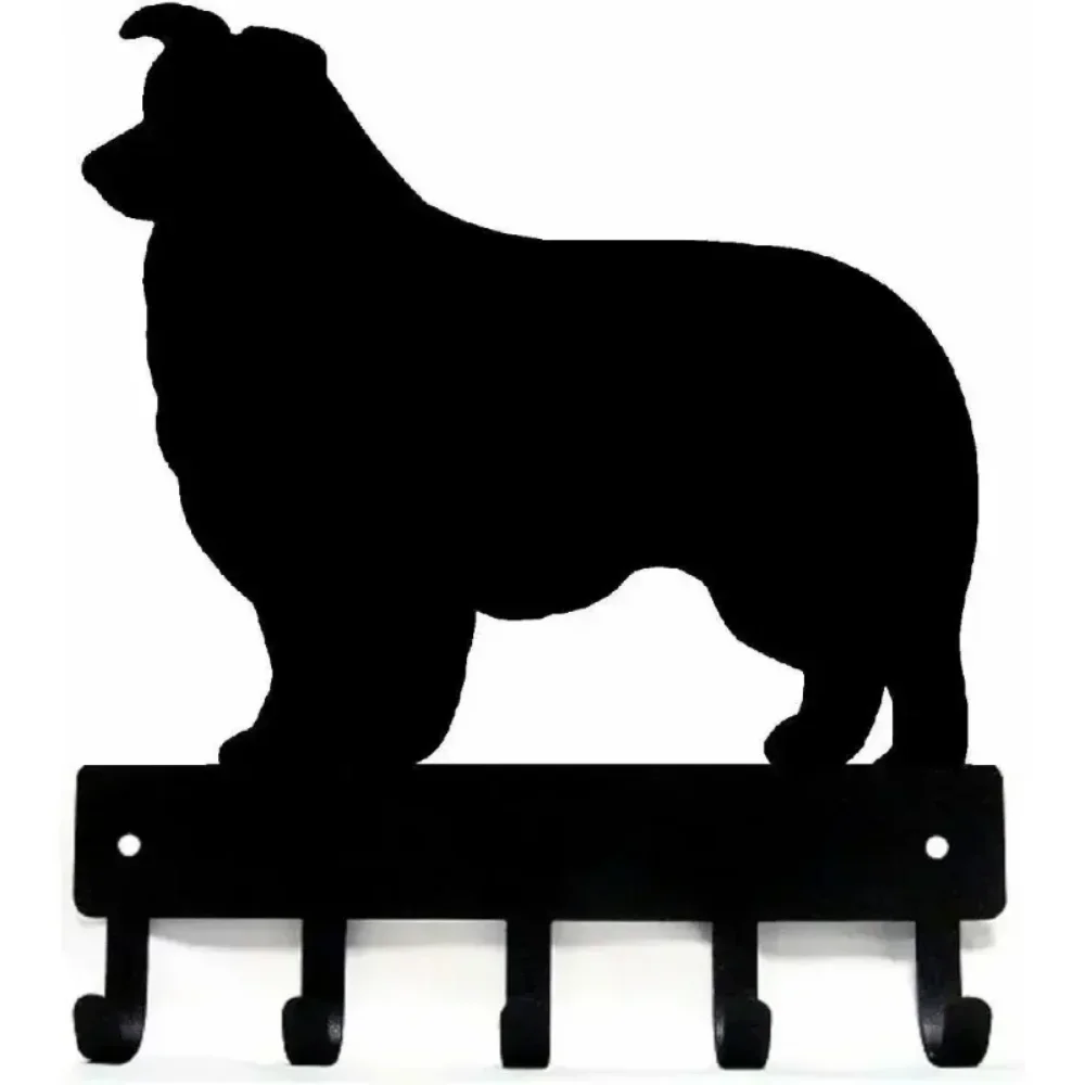 1 Шт. Настенный Железный Держатель Для Ключей С Дизайном Собаки Бордер-колли