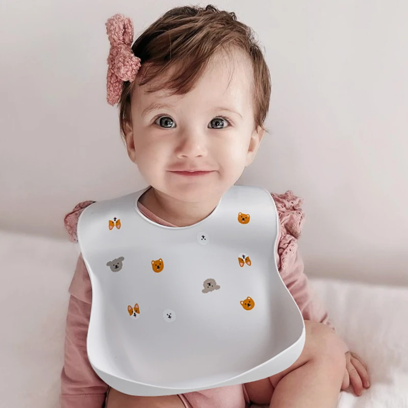 Waterproof Baby Bibs Silicone Cute Pattern Newborn Feeding Set Stuff for Kids Girl Boy Infant Bpa Free Item Children Eating Bib |
