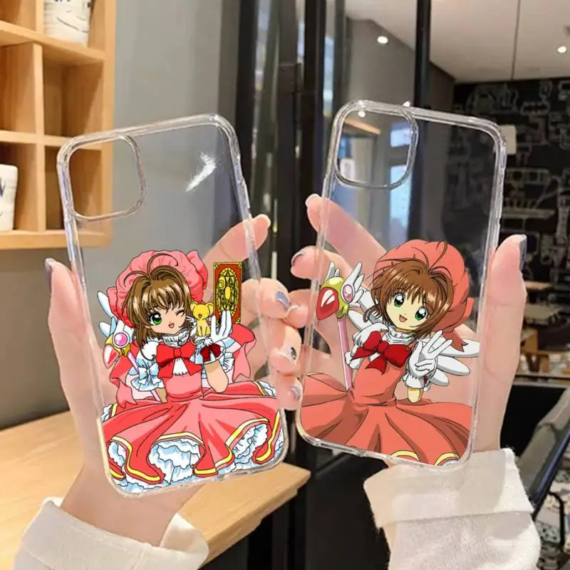 Милый чехол для телефона в виде карты с Аниме Сакура iPhone 11 12 Mini 13 Pro XS Max X 8 7 6s Plus 5 SE XR