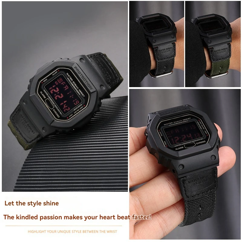 Фото Нейлоновый ремешок для часов Casio G-Shock DW-5600 GW-B5600 GLS-5600 GW-M5610 DW6900 GA110/100/120, аксессуары для ремешка для часов 16 мм №2
