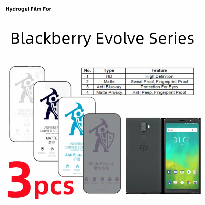 

3 шт., Гидрогелевая Защитная пленка для Blackberry Evolve