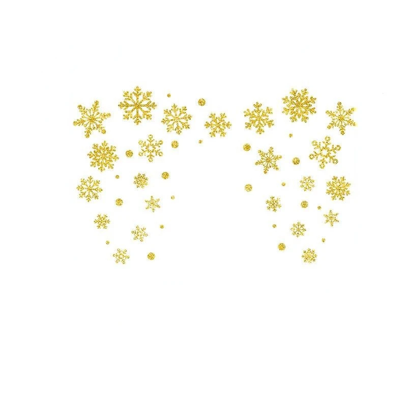 2020 Golden Color Snowflake Window Sticker Winter Glass Wall Kid Room Christmas Decoration for Home Shop New Year | Дом и сад