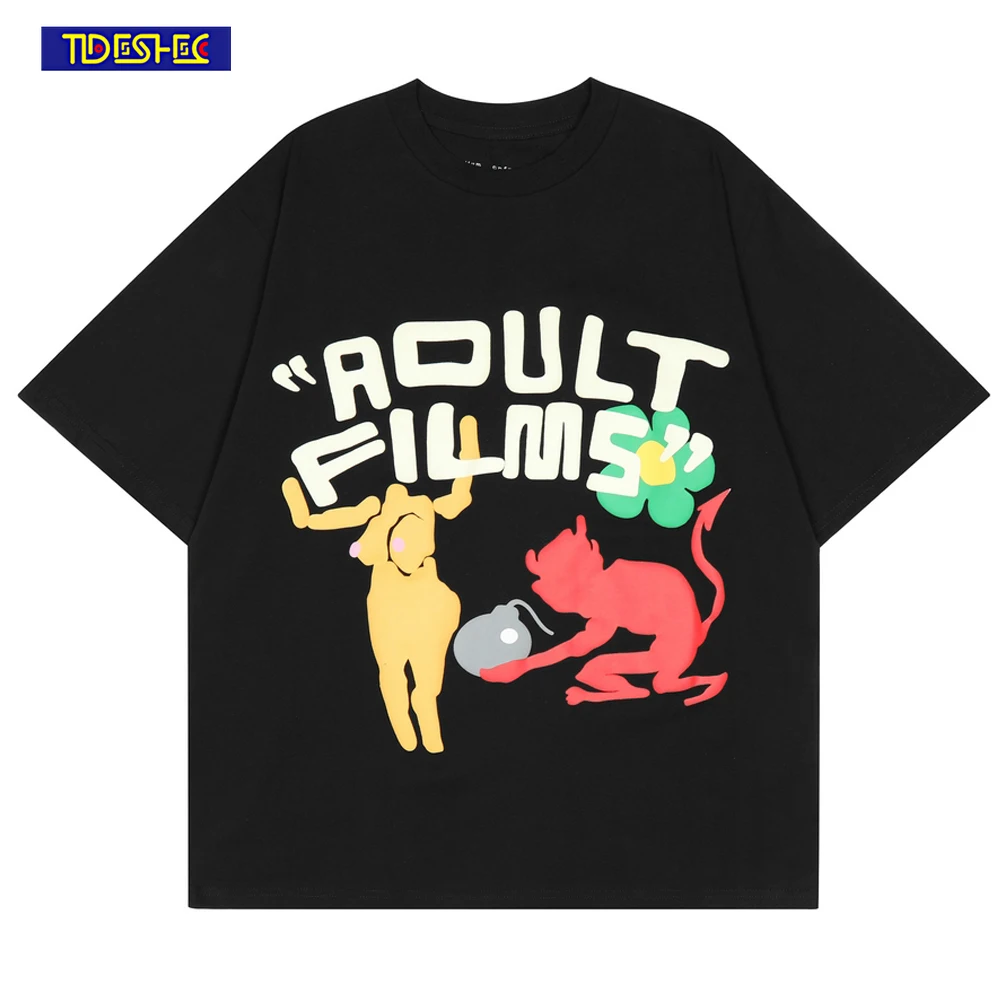 

2022 Men Streetwear T Shirt Vintage Funny Pattern Print T-Shirt Oversized Short Sleeve Washed T-Shirt Cotton Men's Clothing