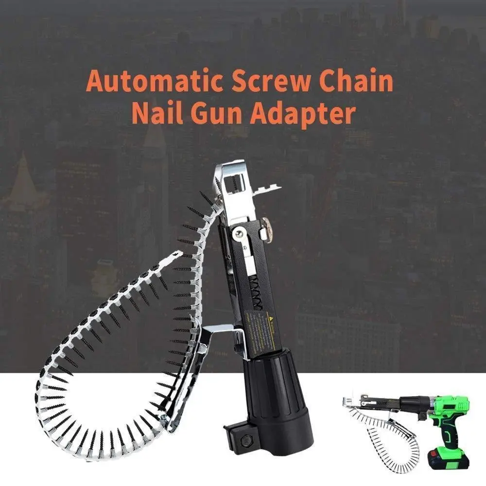 Electric Drill Chain Nail Gun Adapter Screw Gun for Electric Drill Woodworking Tool Cordless Power Drill Attachment