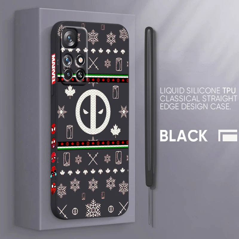 

Cute Marvel Cartoon Logo Phone Case For Xiaomi Redmi 10 10X 9 9A 9T 9AT 8 8A 7 K50 Gaming Pro 4G 5G Liquid Left Rope Cover Funda