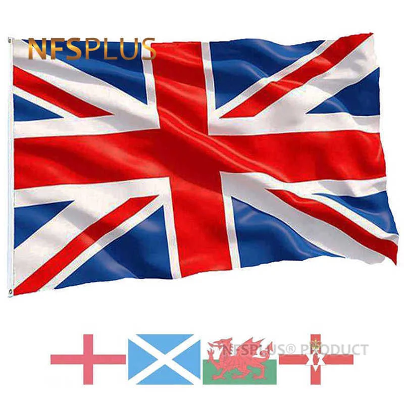 

British Flags UK United Kingdom Union Jack England Scotland Wales Northern Ireland National Flag Banner Great Britain Decoration