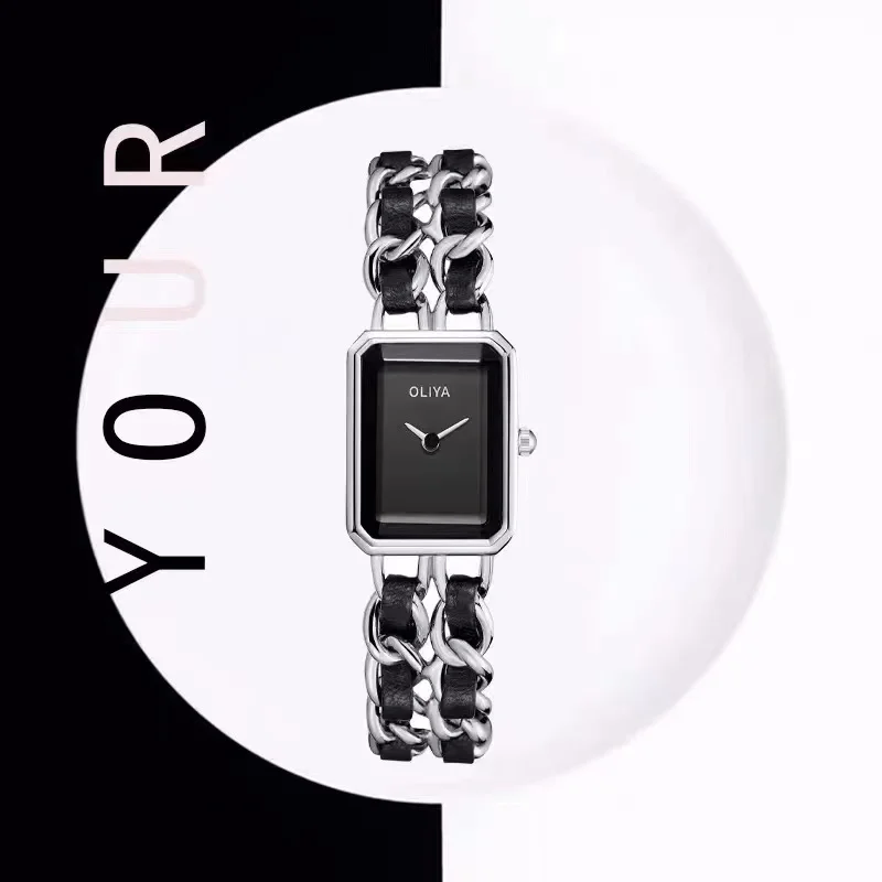 

Oliya Luxury Custom Watch Popular Style Sugar Cube Watch Fashion Trend Rectangular Stainless Steel Bracelet Women's Watch