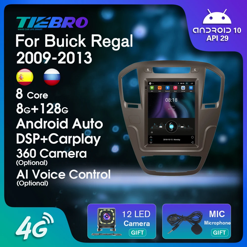 

Автомагнитола TIEBRO Android 10 для Opel Insignia Buick Regal 2009-2013 мультимедийный видеоплеер 2Din автомобильное стерео головное устройство в стиле Тесла