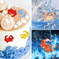 2 pcs cute crab shaped epoxy resin molds ocean theme crabs fondant molds sugarcraft candy molds kitchen baking decoration tools