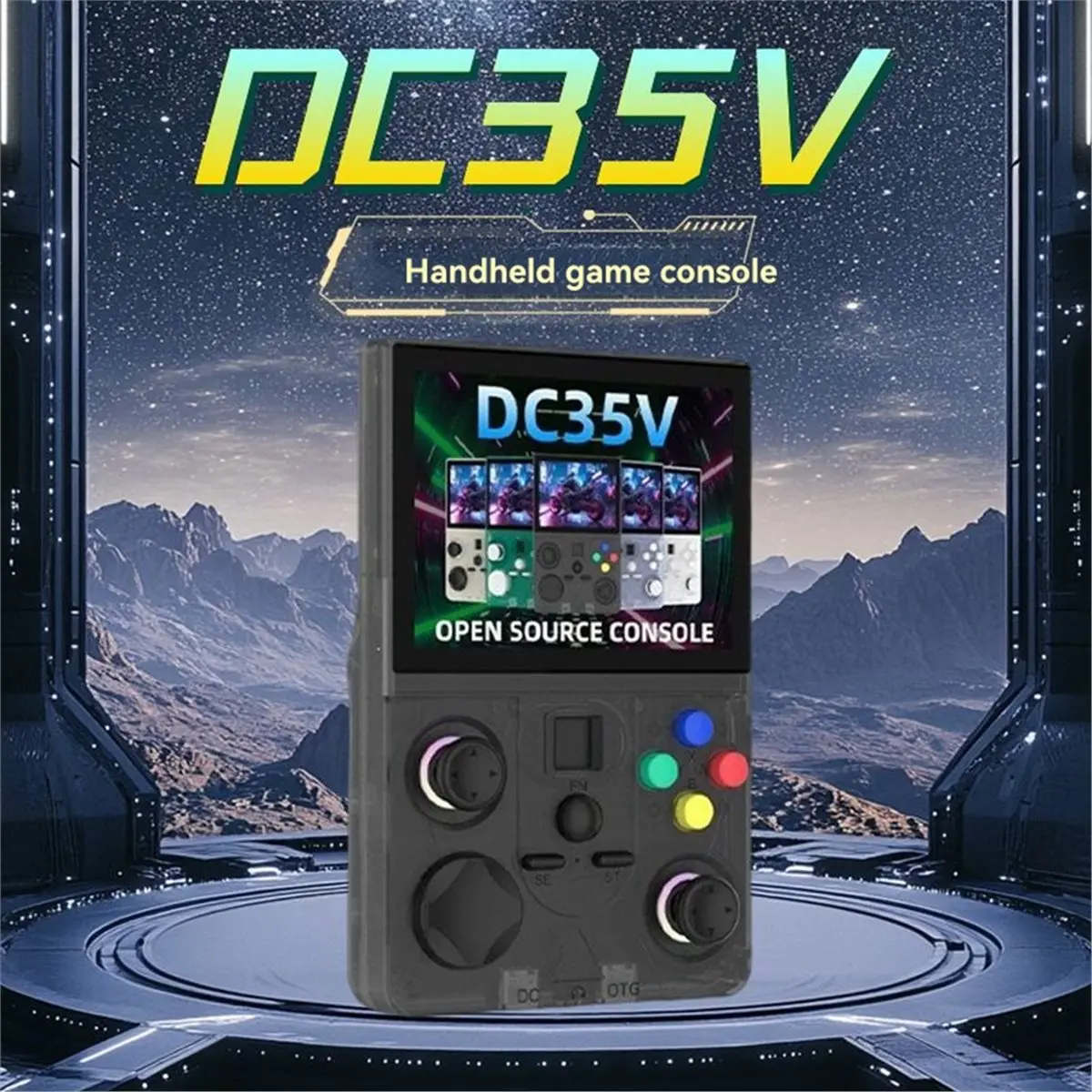 Фото ★ ▲   Ретро-портативная игровая консоль DC35V с 3,5-дюймовым IPS-экраном, карманный видеоплеер, сменный джойстик, поддерживает более 30 эмуляторов B №4