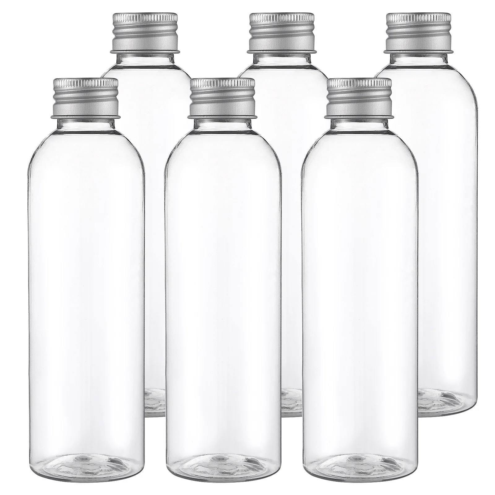 

6 Pcs Clear Shampoo Plastic Bottles Refillable Travel Toiletry Traveling Lotion Conditioner Sample Size Soap and Silicone empty