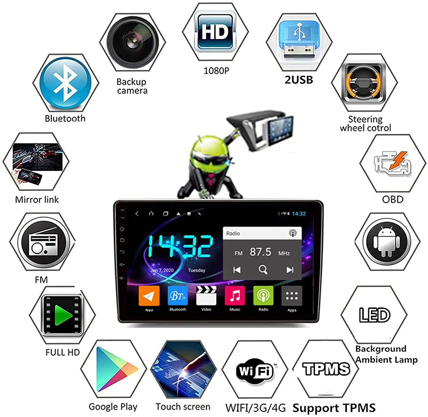 Автомобильная стереосистема на Android 12 для Toyota Camry 2006 2007 2008 2009 2010 2011 радио 9 дюймов