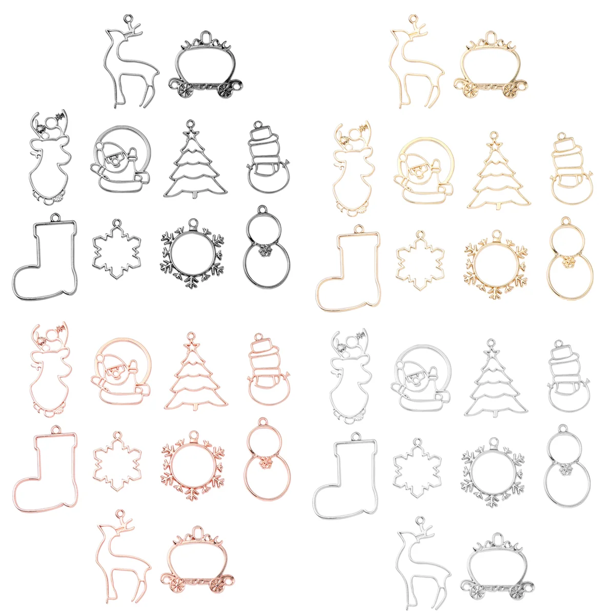 

40 шт. полые формы подвески рождественские рамки подвески DIY ремесла формы для смолы