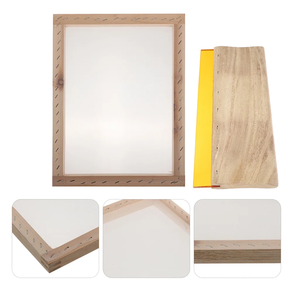 

Screen Printing Ink Squeegee Scraper Frame Fabric Kit Wooden Plate Scratch Board Mesh Tool Flat Print Diy Starter Machine