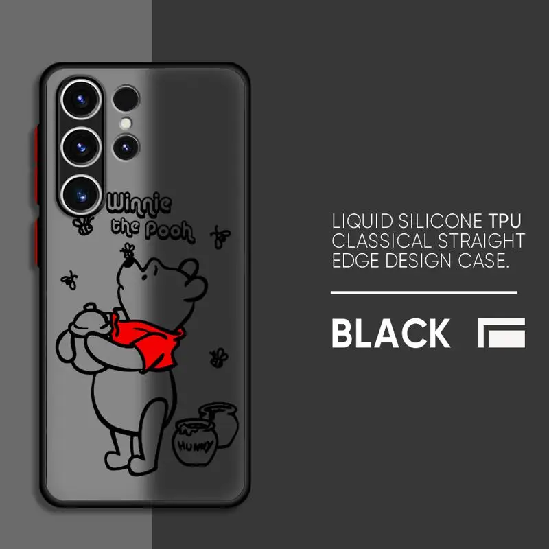 phone case for Samsung Galaxy S22 S24 ultra fe S10 20 S21 S23plus 10 Los casos matte frosted fundas Disney Winnie Pooh Tiggers