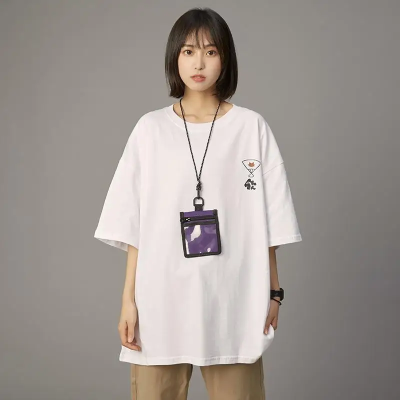 Футболка женская с графическим принтом 100% хлопок в японском винтажном стиле -