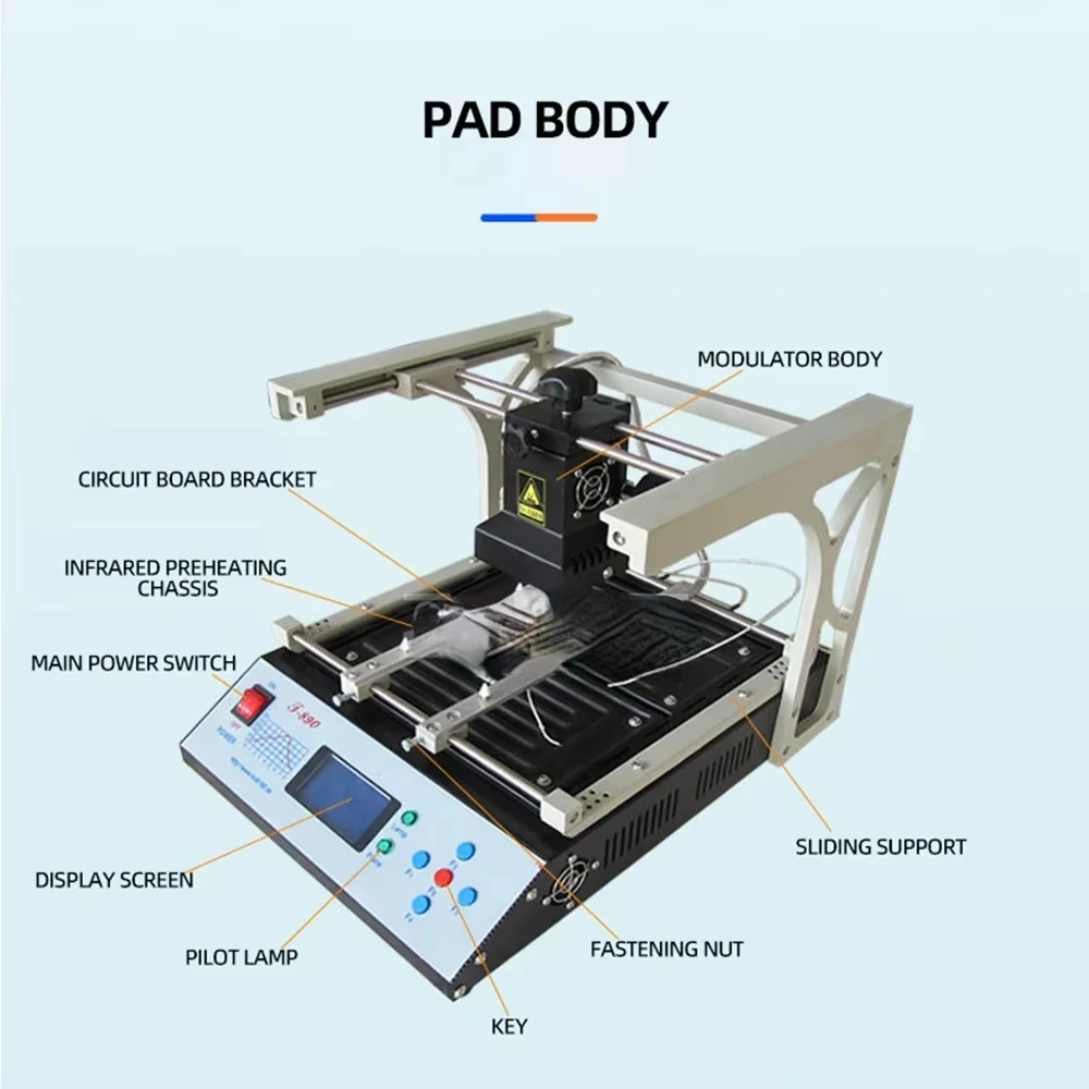 PUHUI T-890 Инфракрасная паяльная станция BGA IRDA Двойной цифровой инфракрасный