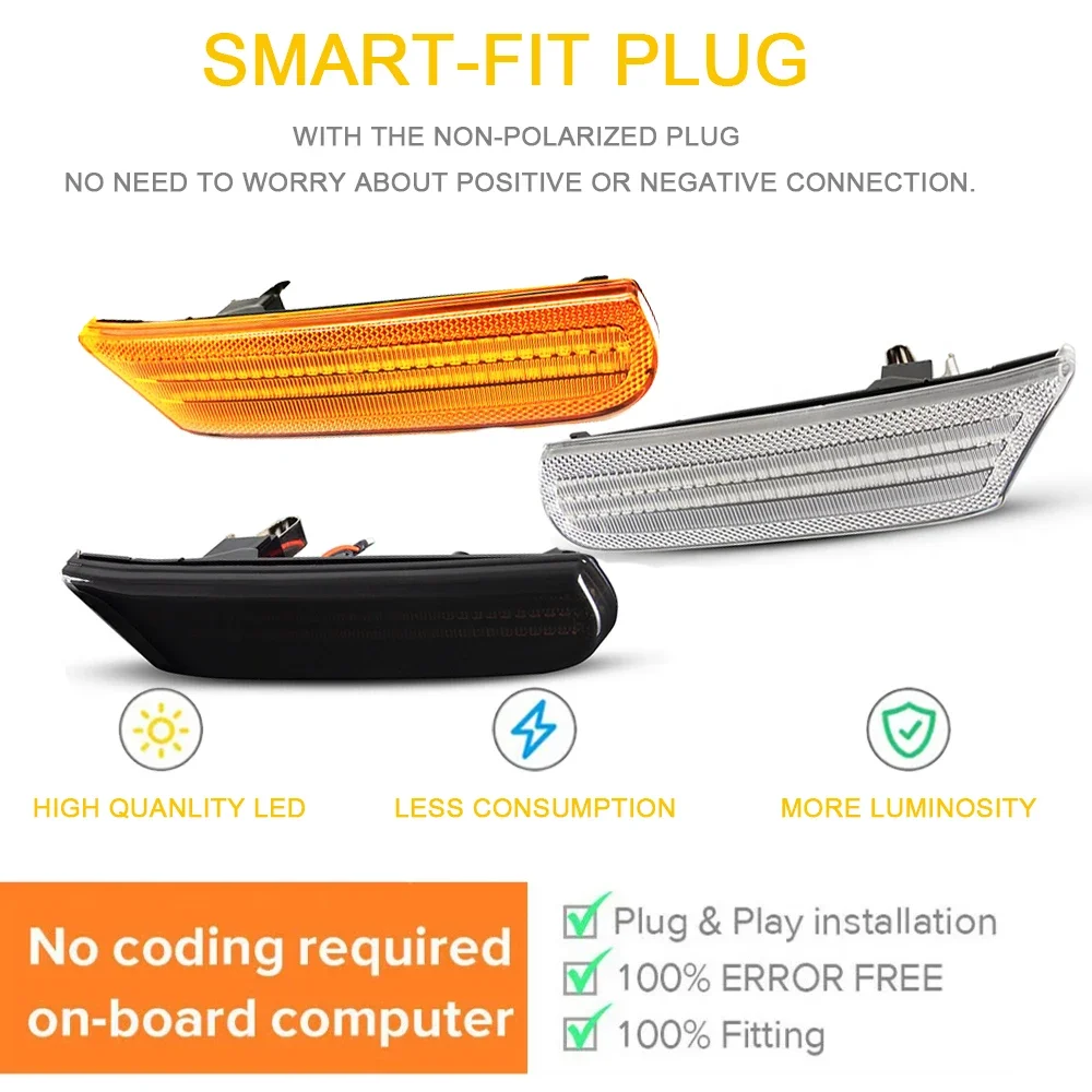 1 пара светодиодных повторных мигалок Canbus боковой габаритный фонарь для Porsche Boxster