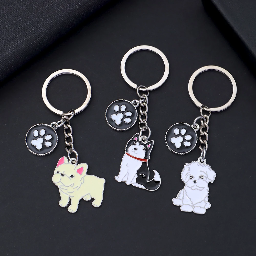 Милый пудель Тедди Шнауцер брелок для женщин и мужчин сплав металлический кулон