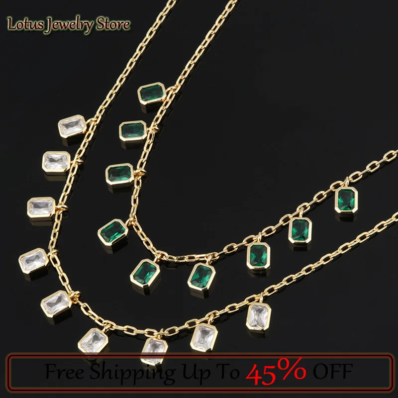 

Green Zircon Tassel Collar Bohemian Necklace Female Collarbone Chain Tide Net Red Ins Wind Seaside Vacation Travel