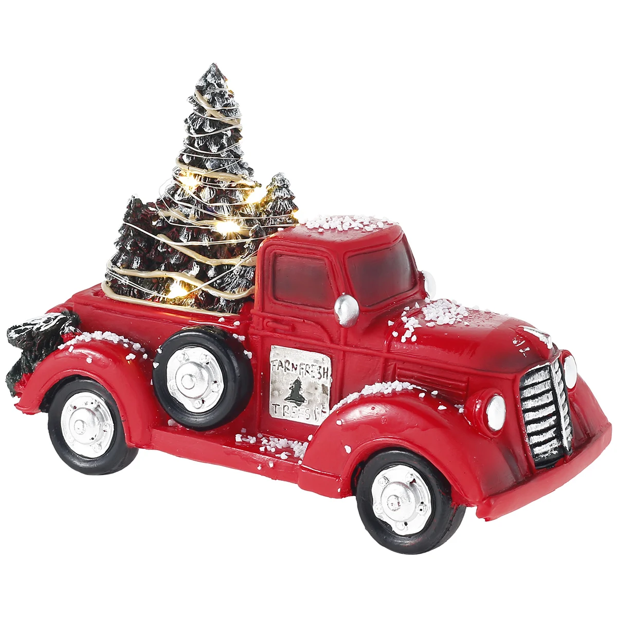 

Рождественский грузовик с рождественской елкой светильник Лой винтажной Красной искусственной смолой, раннее Рождественское украшение дл...
