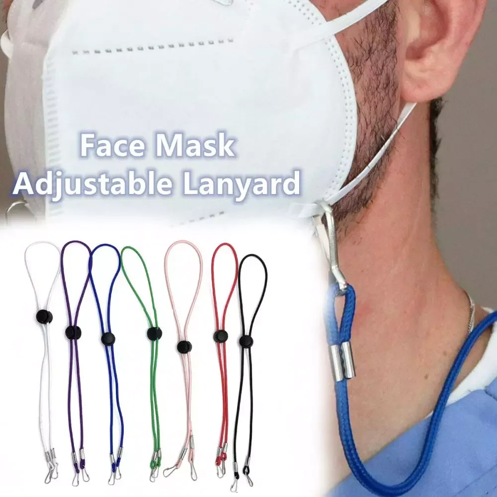 

20PCS Fashion PU Leather Mask Hanging Rope Face Mask Lanyard Mask Holder Traceless Ear Hanging Neck Rope Two Hooks For Man Woman