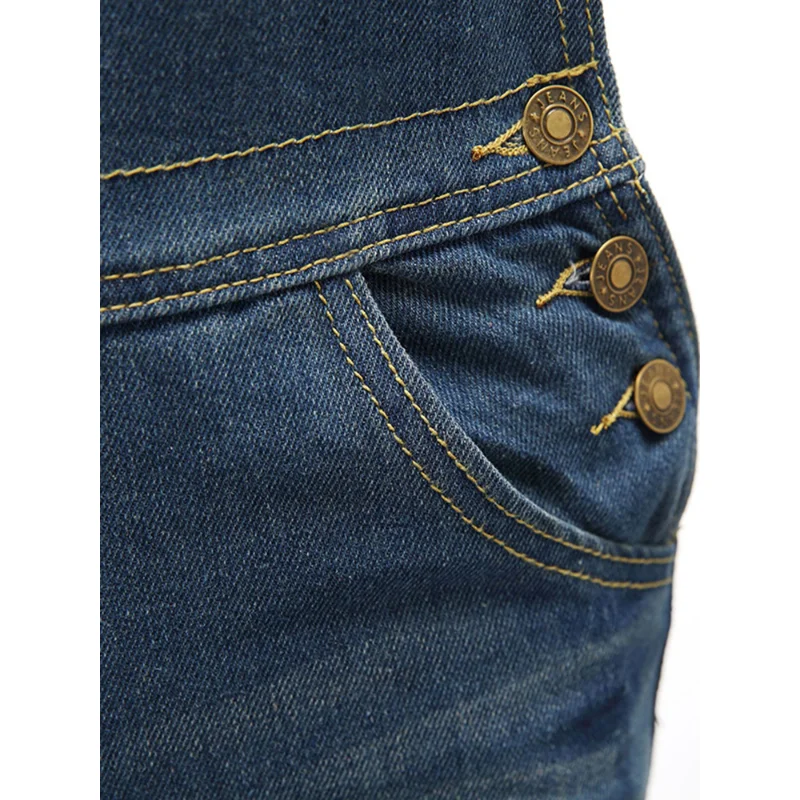 Women fashion denim trousers new loose jeans European and American ripped denim overalls