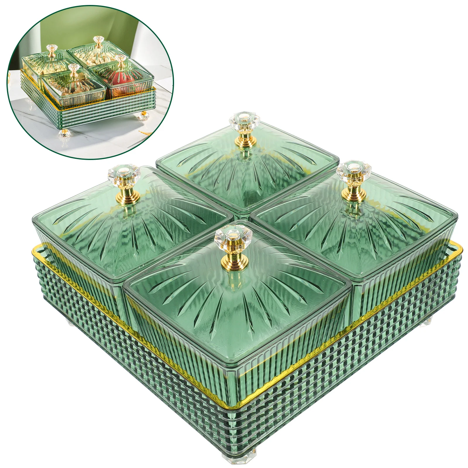 

Snack Compartment Platter Decorative Bowl Tray Dry Fruit Holder Ornament Container Wedding Desktop Serving Dish Snacks Plate