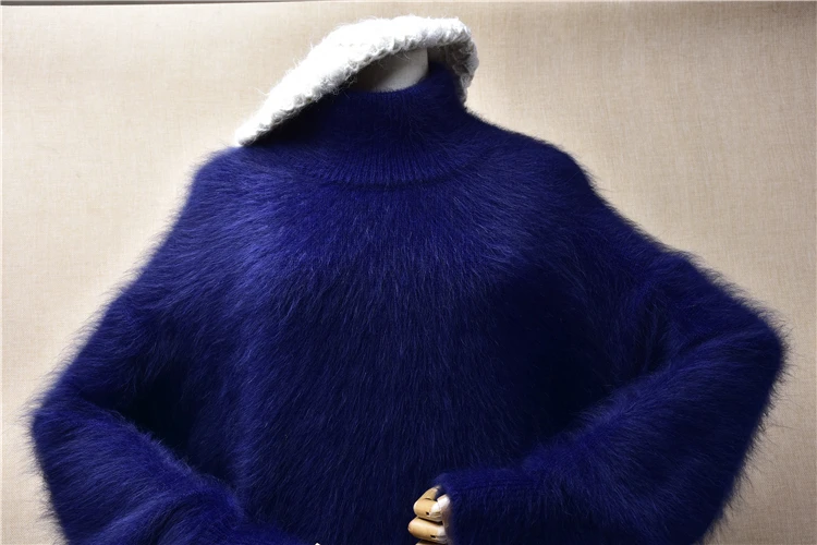 Женская осенне-зимняя одежда синяя волосатая плюшевая норковая кашемировая
