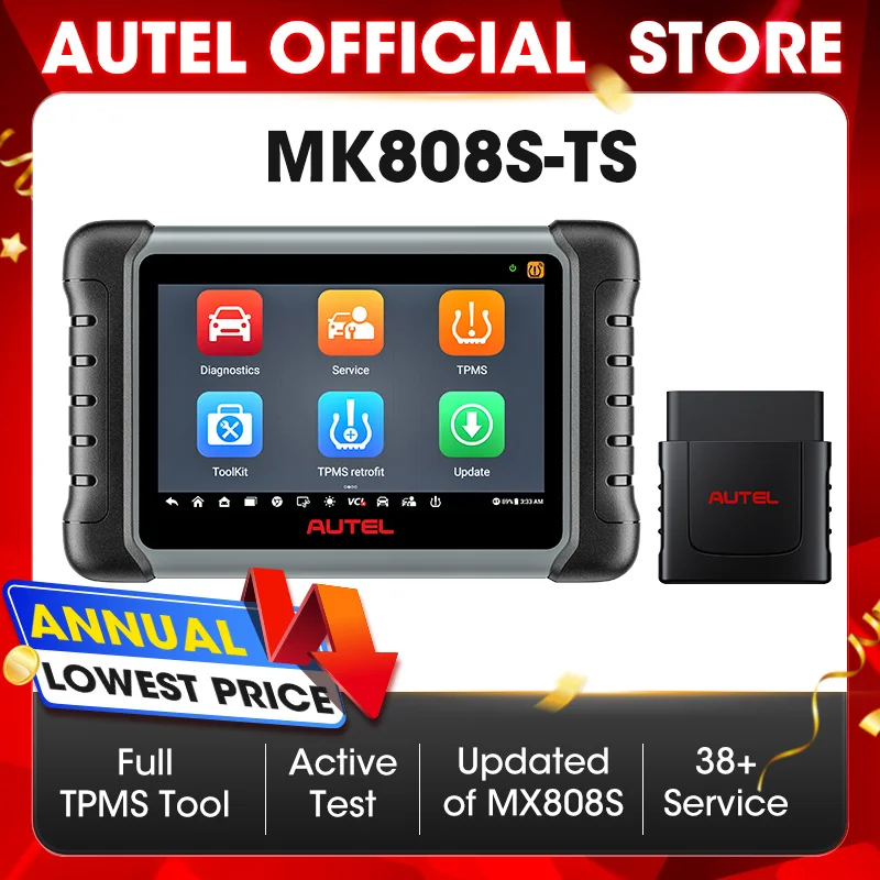 

Autel MaxiCOM MK808S-TS OBD2 Bluetooth-сканер Автомобильные диагностические инструменты Tpms Автомобильный сканер Активный тест Модернизированный MK808TS