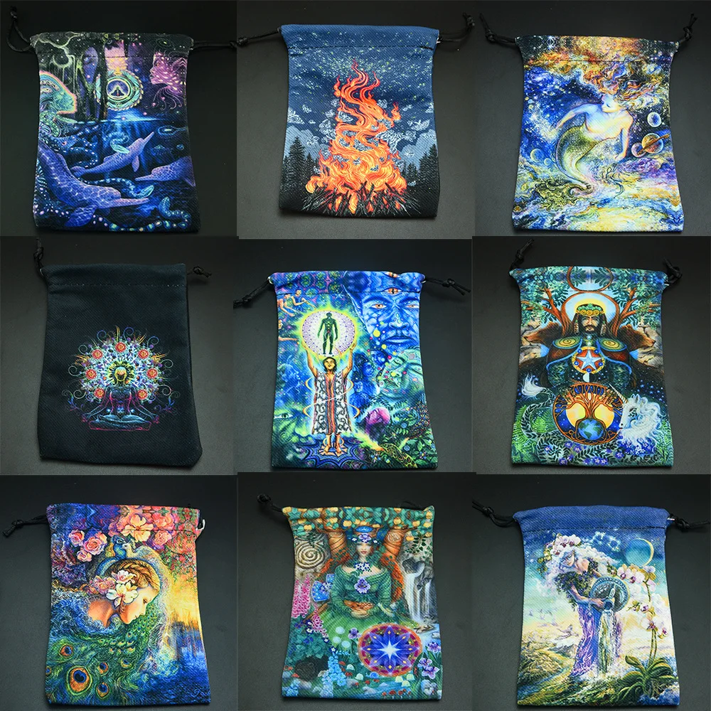 

Сумка для хранения Tarot 13x18 см двусторонняя печатная композитная бархатная сумка для хранения карт с пентаграммой Таро Оракл